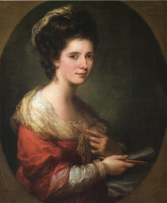 Self-Portrait with Charcoal Holder and Sharpener by Angelica Kauffman