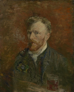 Self-Portrait with Glass by Vincent van Gogh