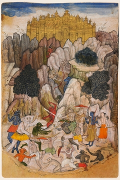 Siege of Lanka, Illustration from a Ramayana Series by Unknown Artist