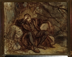 Sigismund Augustus in the Vilnius garden, sketch by Jan Matejko