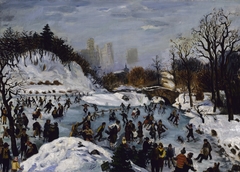 Skating in Central Park by Saul Kovner