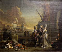 Southern Seaport with Trinket Seller by Jan Weenix