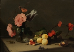 Still Life with Flowers and Fruit by Hans Bollongier