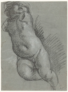 Studie van een zwevende putto by Giacomo Cavedone