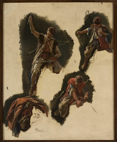 Studies of figures for the painting “Tartars’ flight” by Józef Brandt