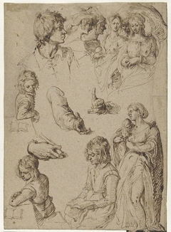 Study of hands and figures by Jacob de Gheyn II