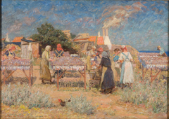 Sun drying herrings by Laurits Tuxen