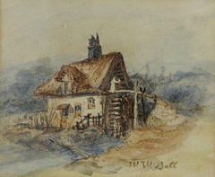 Thatched Cottage with Mill by Wilfred Williams Ball