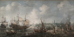 The arrival of Frederik V of the Palts and his consort Elisabeth Stuart on 29 April 1613 in Vlissingen by Cornelis Claesz van Wieringen