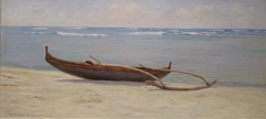 The Beach at Waikiki by D. Howard Hitchcock