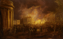 The Burning of the Arcade in College Green, Dublin by William Sadler