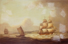 The East Indiaman ‘Hindustan’ in a Breeze by Thomas Luny