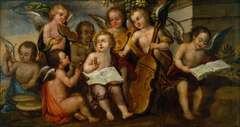 The Infant Jesús with Angelic Musicians by Juan Correa