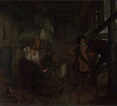 The Interior of a Smithy by Gabriël Metsu