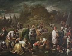 The Israelites gathering Manna by Francesco Bassano the Younger