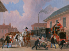 The Louth-London Royal Mail Travelling by Train from Peterborough East, Northamptonshire by James Pollard