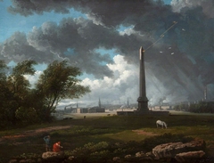 The Nelson Monument struck by Lightning by John Knox