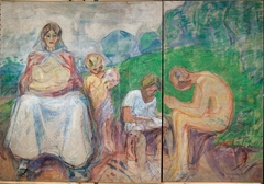 The Researchers: Right Part with Sitting Boy by Edvard Munch