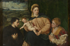 The Virgin and Child with Donors by Paris Bordone