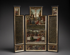 Triptych: Biblical Scenes with texts from the Ordinary of the Roman Mass by Antonio de Comontes