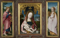 Triptych with the Virgin and Child (centre panel), St John the Evangelist (inner left wing) and Mary Magdalen (inner right wing) by Jan Provoost