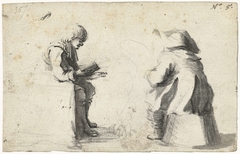 Twee zittende soldaten by Moses ter Borch