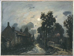 Une rue à Delft, le soir by Johan Jongkind