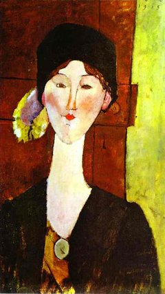 Portrait of Beatrice Hastings before a door by Amedeo Modigliani