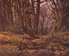 Wald im Spätherbst (Waldwasser, Herbstwald) by Caspar David Friedrich