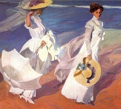 Walk on the Beach by Joaquin Sorolla y Bastida