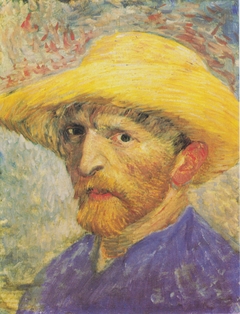 Self-Portrait with Straw Hat by Vincent van Gogh