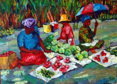 Vegetable market by Takura Chadoka