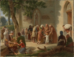 Vicelin distributing Bread among the Poor by Christoffer Wilhelm Eckersberg