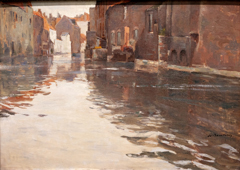 Vieux canal flamand by Albert Baertsoen