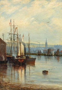 View Of Aberdeen Harbour by William Duthie