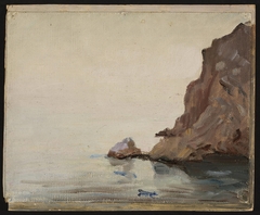 View of the sea and a rock. From the journey to Turkestan by Jan Ciągliński