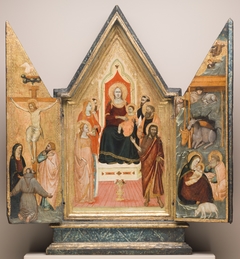 Virgin Enthroned with Saints, Nativity and Crucifixion by Maso di Banco