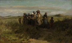 Vissersvrouwen in de duinen by Philip Sadée