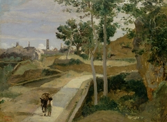 Volterra. Route descendant de la ville by Jean-Baptiste-Camille Corot