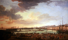 Vue du port de Toulon, la vieille darse, prise du côté des magasins aux vivres by Joseph Vernet