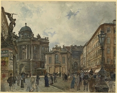 Wien, Michaelertor der Hofburg und altes Burgtheater by Rudolf von Alt