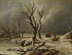 Winterlandschaft mit zwei Reitern by Ferdinand Kobell