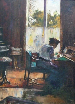 Woman at a Desk by Lesser Ury