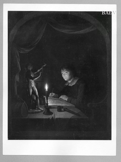 Zeichner bei Kerzenlicht by Gerrit Dou