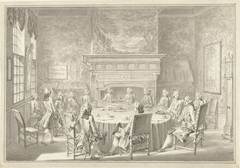 Zittingneming van Willem V in de W.I.C., bij zijn bezoek aan Amsterdam in 1768 by Simon Fokke