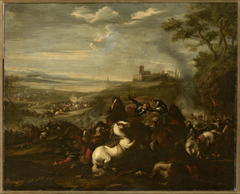 A battle scene by Adam Frans van der Meulen