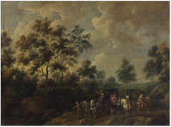 A Landscape with a Coach Party by Unknown Artist