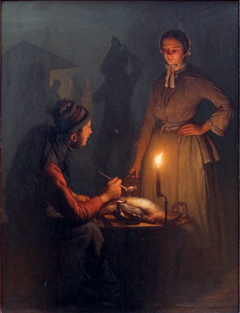 A Merchant by Candlelight by Petrus van Schendel