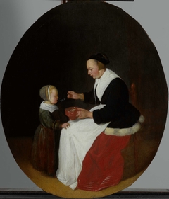 A Mother Feeding Porridge to her Child by Quiringh Gerritsz. van Brekelenkam