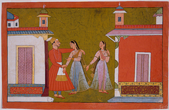 A nayaka greets his nayika by Anonymous